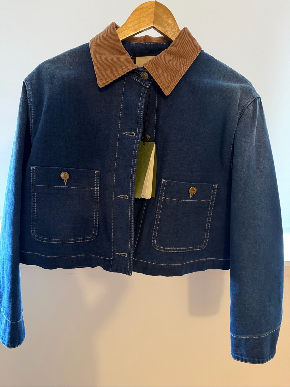 Gucci corduroy collar denim jacket